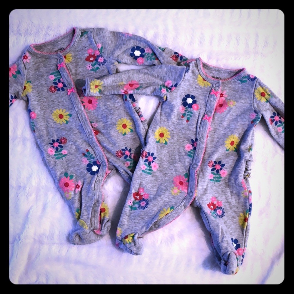 ON HOLD*  Cute Girls Carter’s Flower Onesies